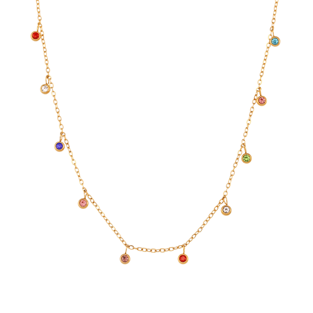 collar de circonitas multicolor waterproof - Bendita Eva