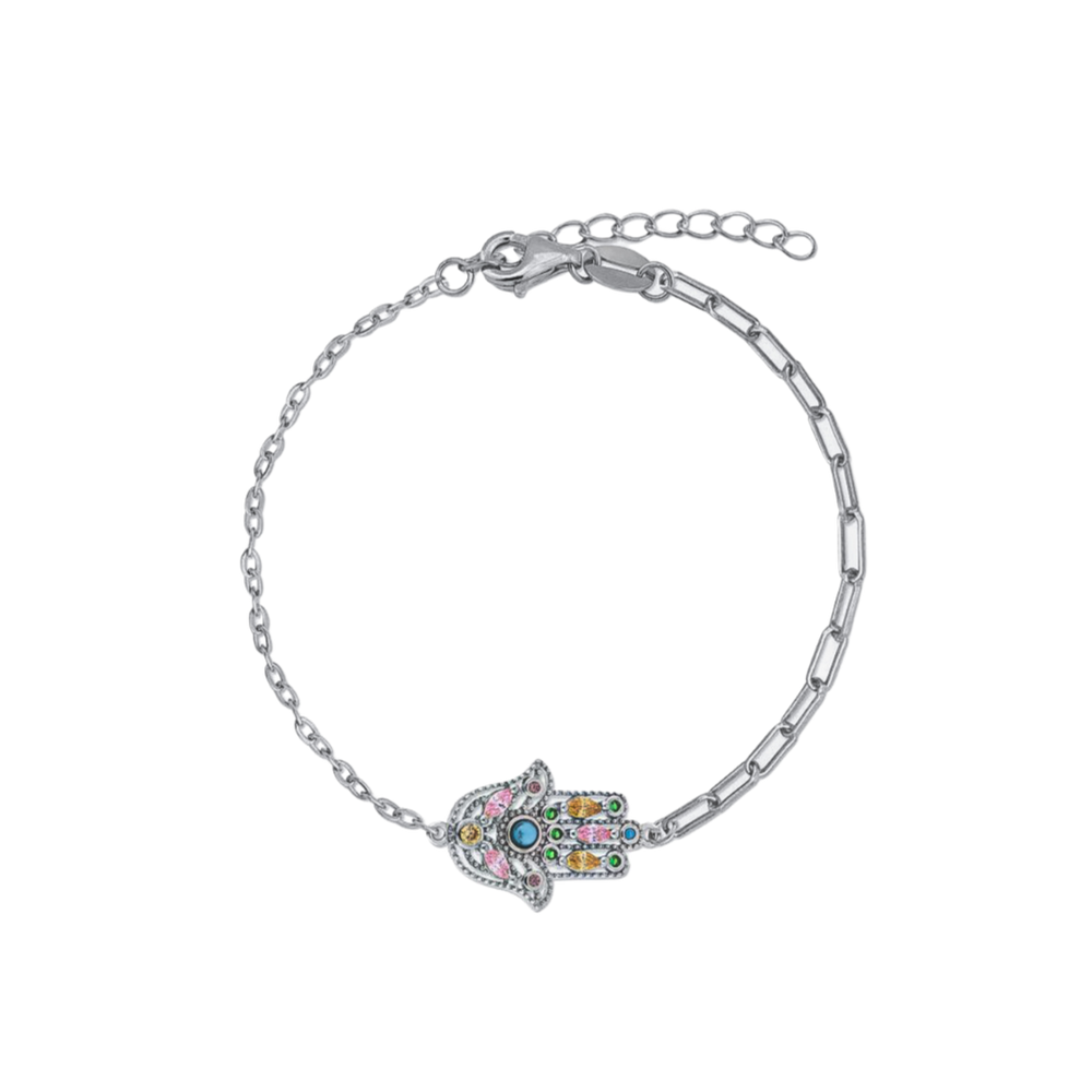Pulsera plata Mano de Fátima