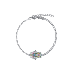 Pulsera plata Mano de Fátima