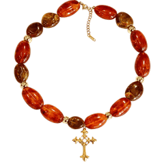 Collar piedras con colgante Cruz