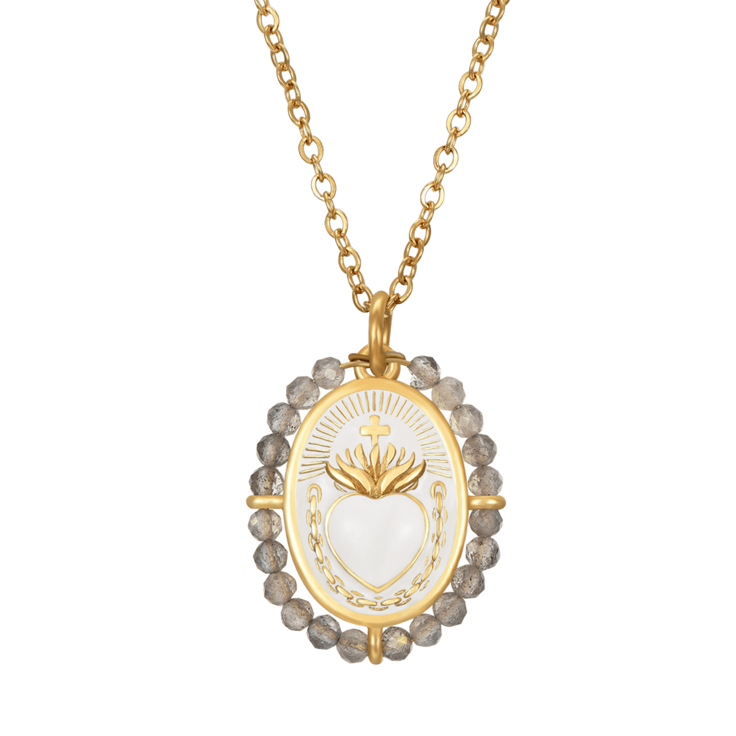 Esta medalla de 21 mm refleja 'Le Sacre Coeur' símbolo de amor , voluntad y protección