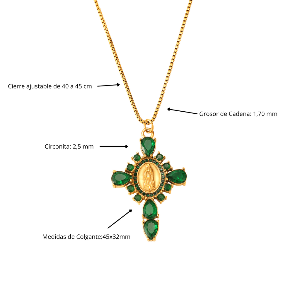 
                      
                        Colgante Cruz circonitas Verdes-Bendita Eva
                      
                    