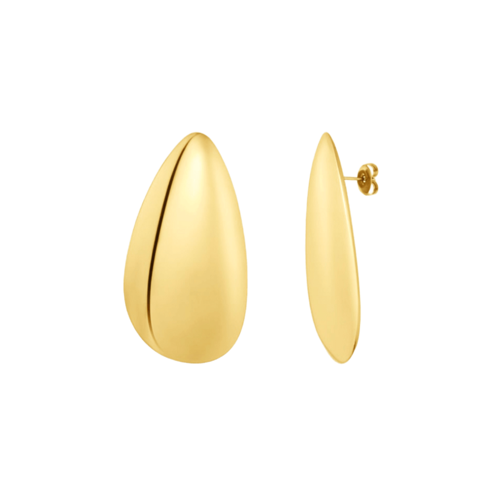 Pendientes de diseño XL fabricado en acero hipoalergenico y oro de 18K - Bendita Eva