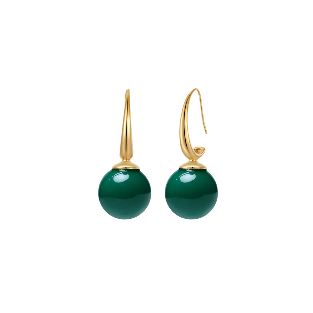 Pendientes Bola Ónix verde