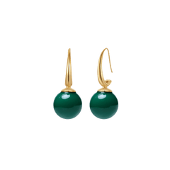 Pendientes Bola Ónix verde
