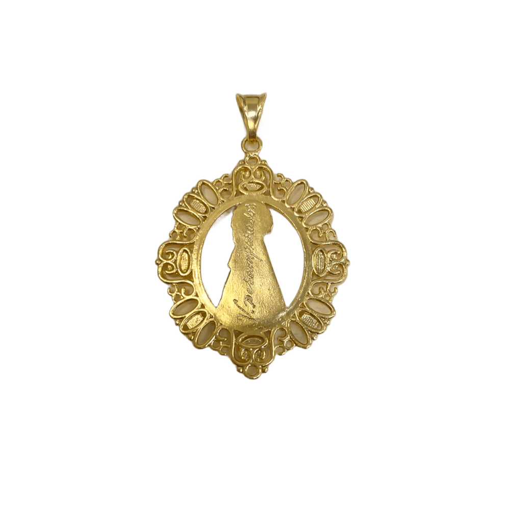 
                      
                        Medalla artesanal plata de ley Virgen del os desamparados con piedras y oro 18K - Bendita Eva
                      
                    