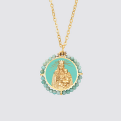  Wundertätige Jungfrau Amazonit-Anhänger