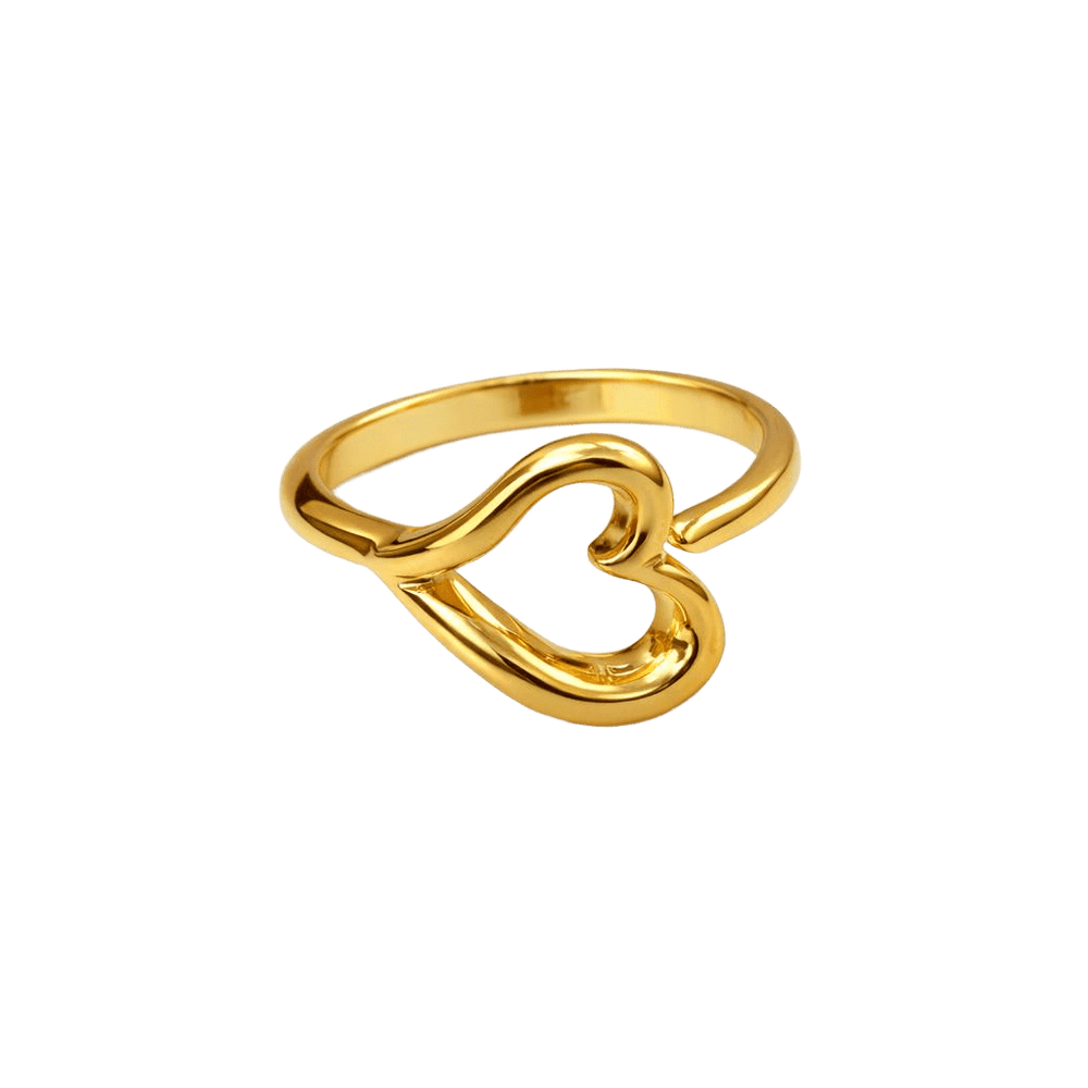 Anillo Corazón plata de ley y baño de oro 18K