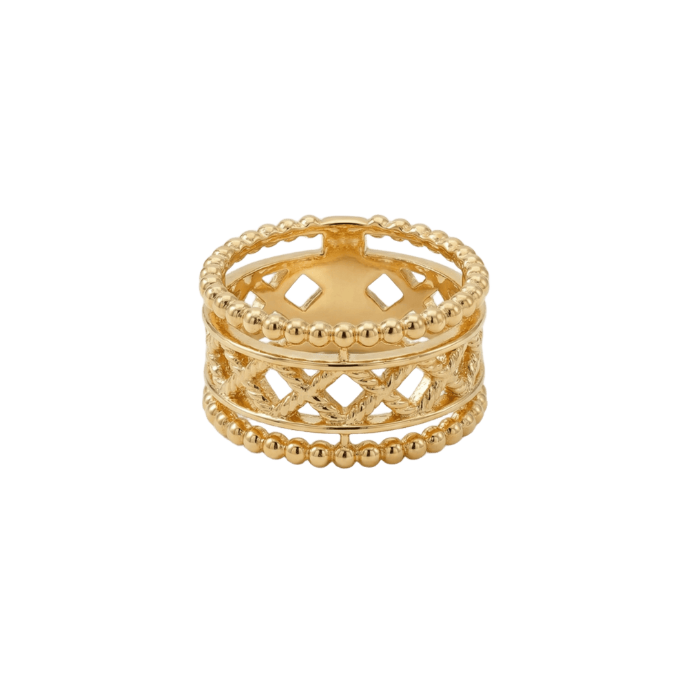 Anillo filigrana plata de ley y baño de oro 18K