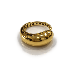 Anillo Creciente plata de ley y baño de oro 18K