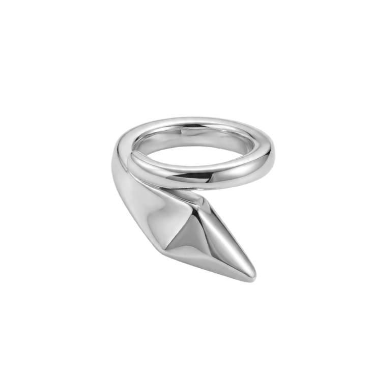 Anillo Serpiente geométrico plata de ley