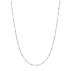 Cadena cuadrada con bolitas plata de ley
