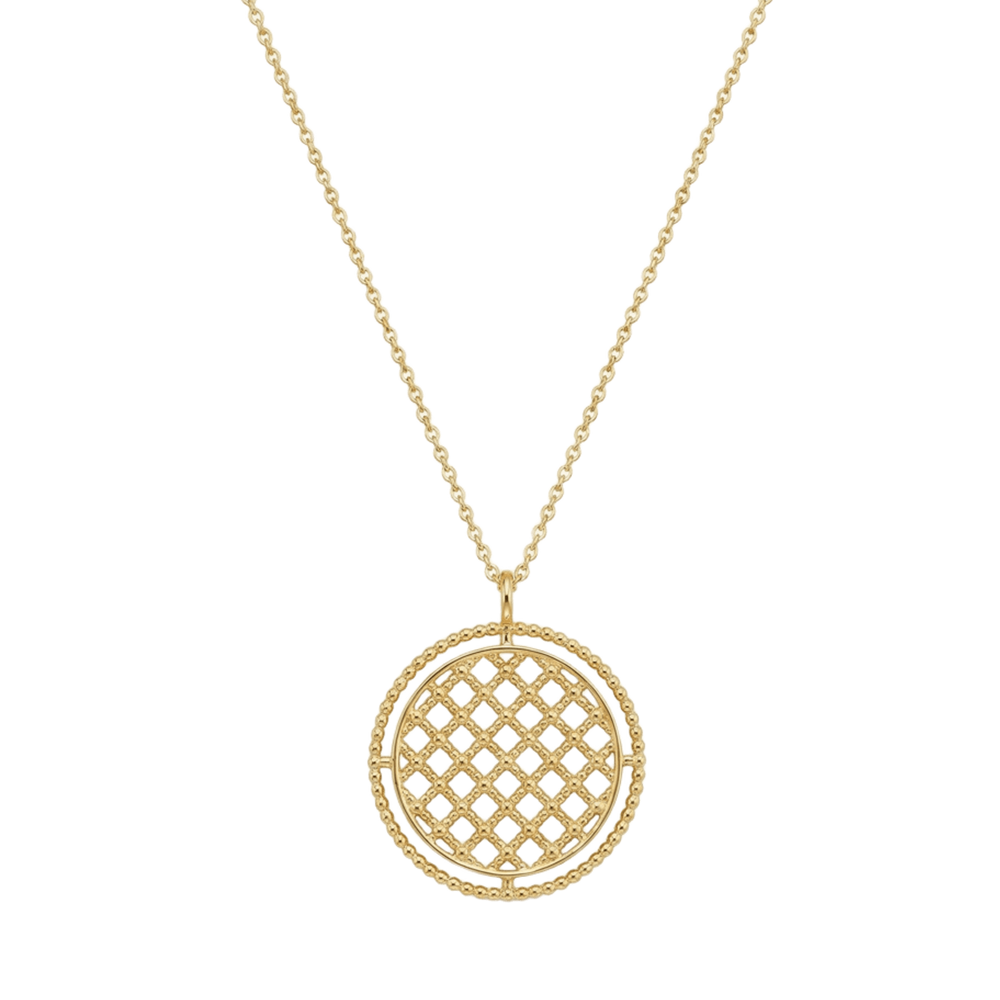 Colgante medalla filigrana plata de ley y baño de oro 18K