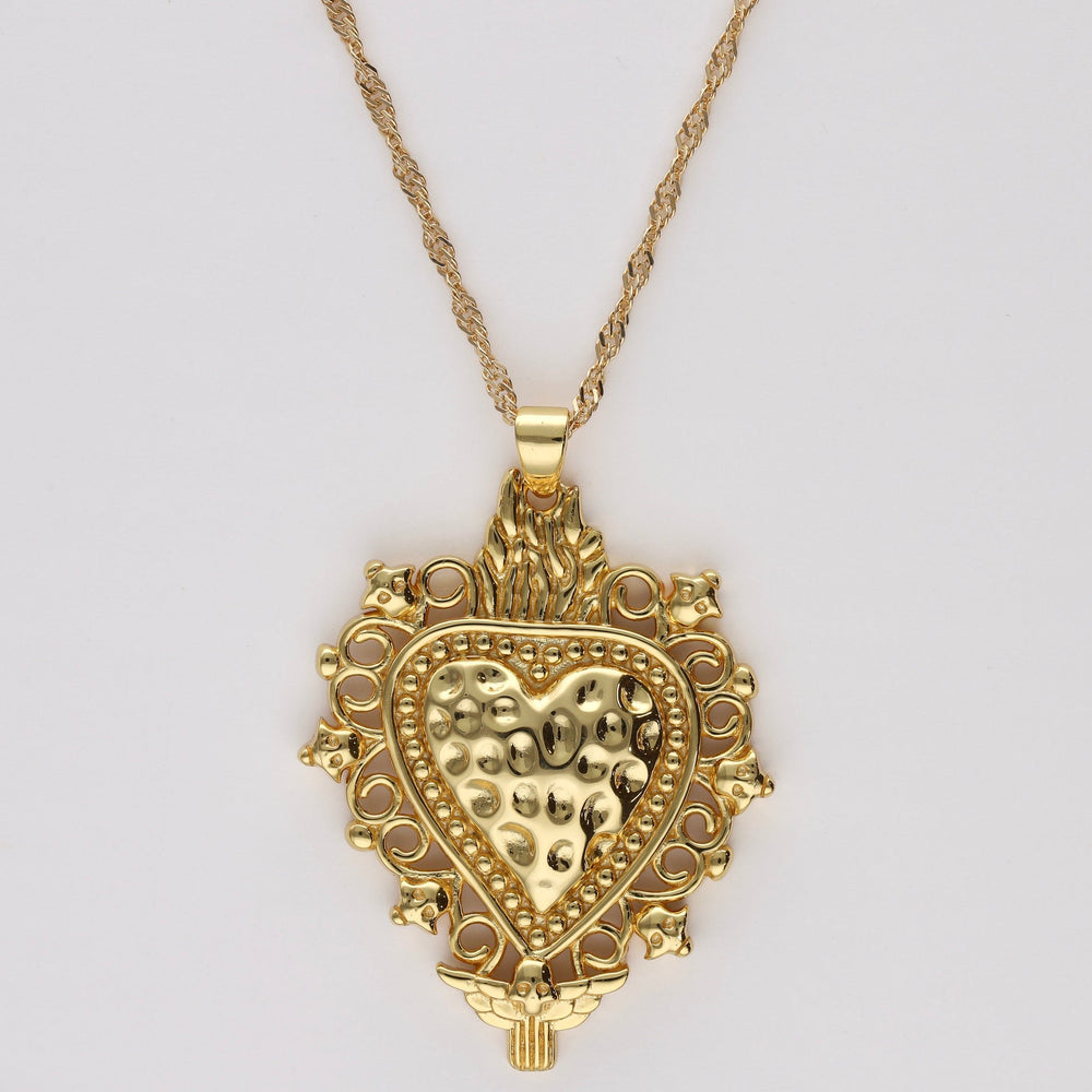 Anhänger Herz Jesu Glaube gold 4 cm