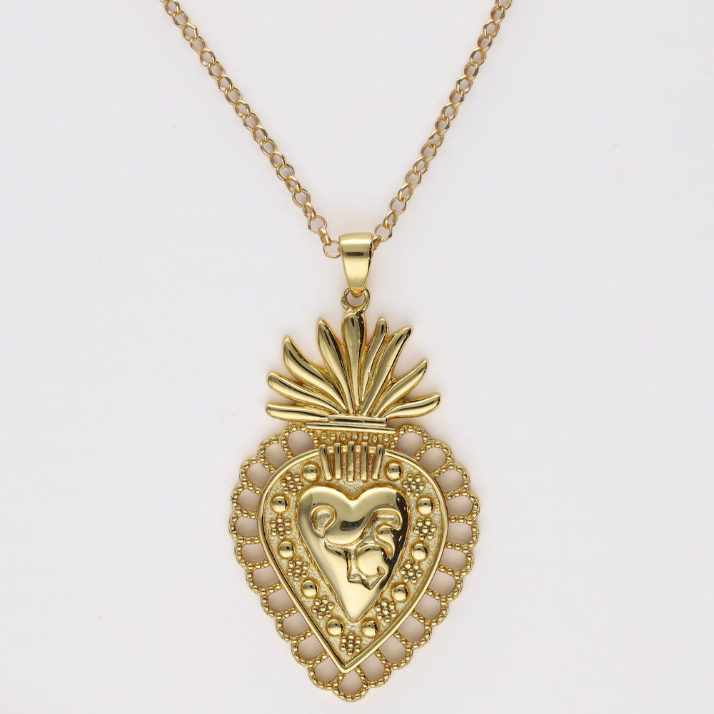 Anhänger Herz Jesu gold 4 cm