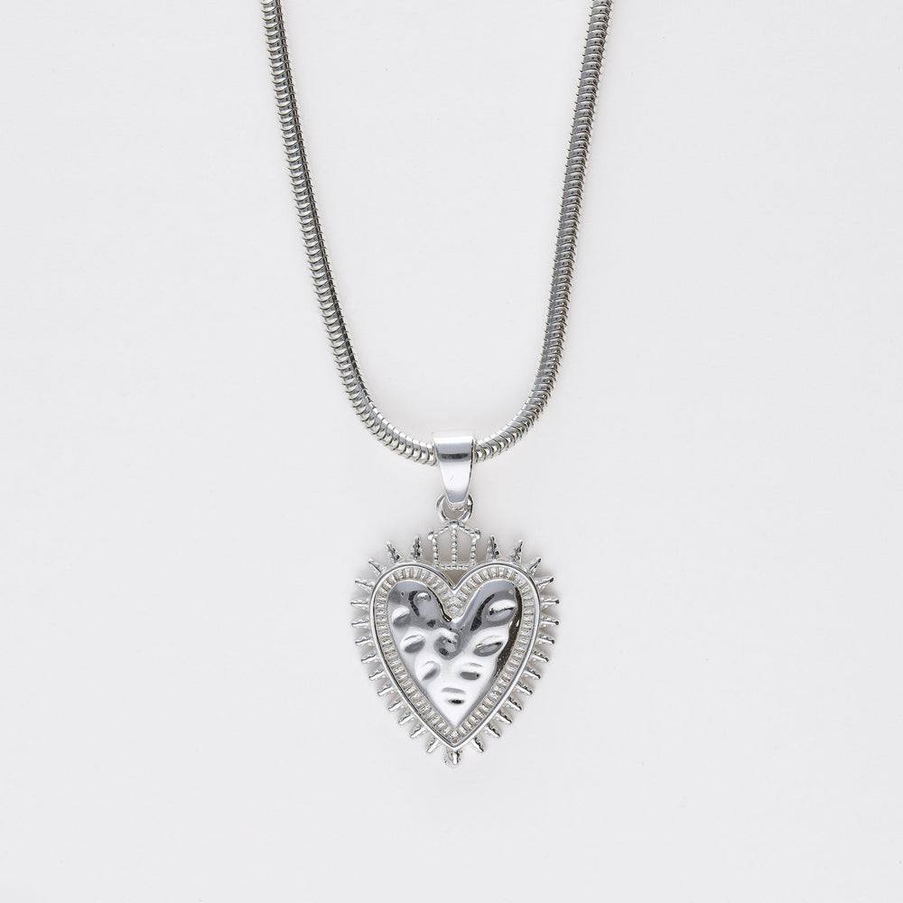 Colgante Sagrado corazón Protection plata 2 cm