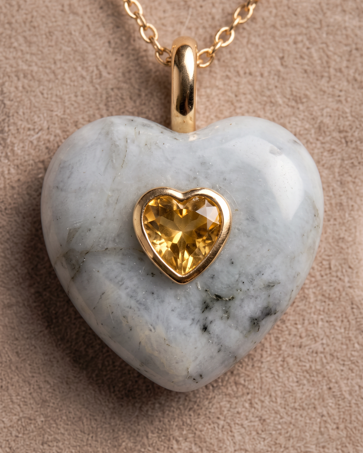 corazon amuleto piedra labradorita - Bendita Eva