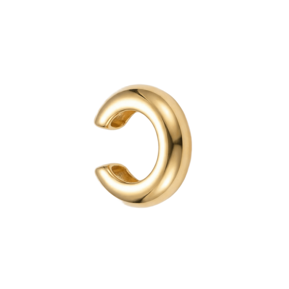 Ear cuff Donut plata de ley y baño de oro 18K