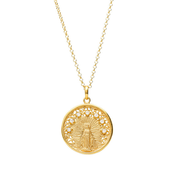Charm medalla Virgen de la Milagrosa plata de ley - Bendita Eva