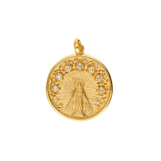 Charm medalla Virgen de la Milagrosa plata de ley - Bendita Eva
