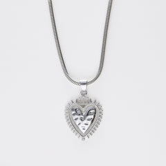 Colgante Sagrado corazón Protection plata 2 cm