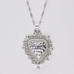 Anhänger Herz Jesu Glaube Silber 4 cm