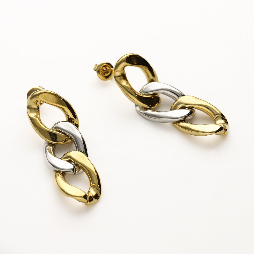 
                      
                        pendientes eslabones oro y plata waterproof- Bendita Eva
                      
                    