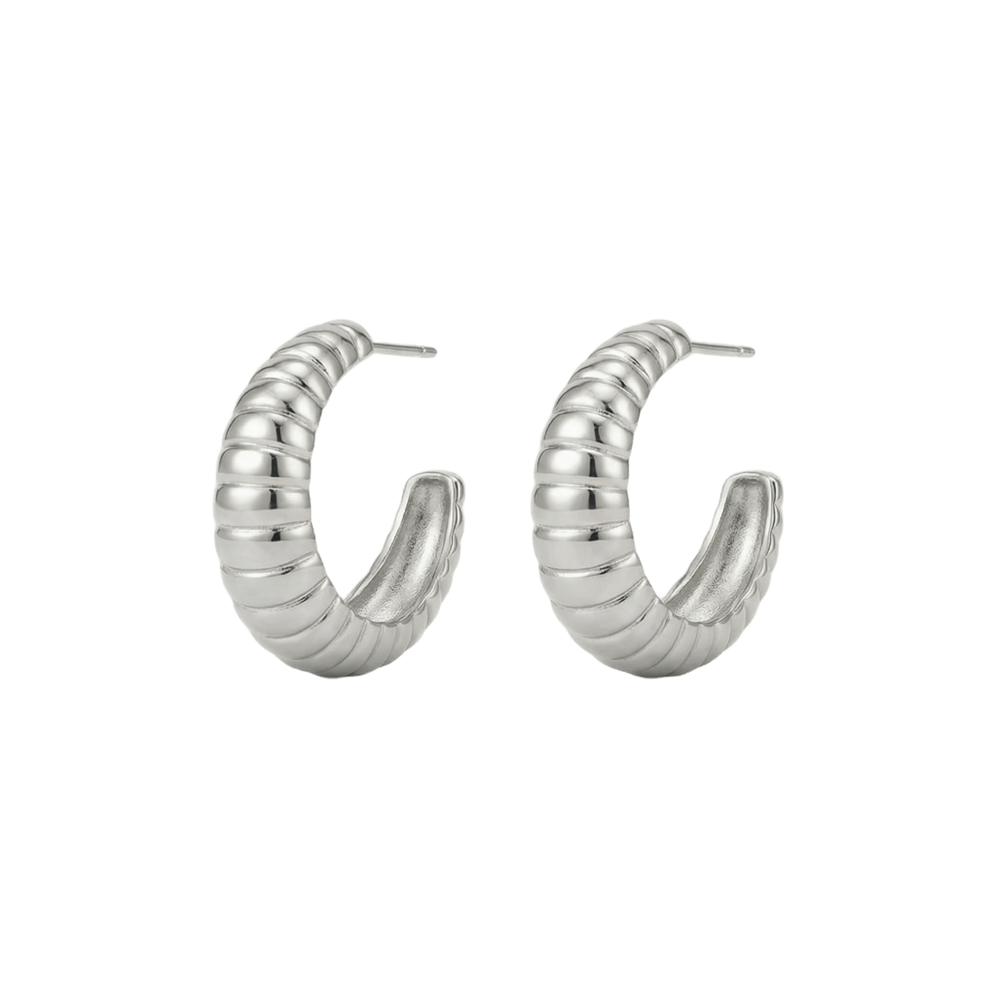 Pendientes aro Donut de 30 mm en plata de ley 925, diseño ligero y elegante con cierre de tuerca, detalle artesanal de Bendita Eva