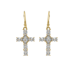 Pendientes Cruz circonitas blancas