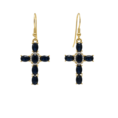 Pendientes Cruz circonitas negras