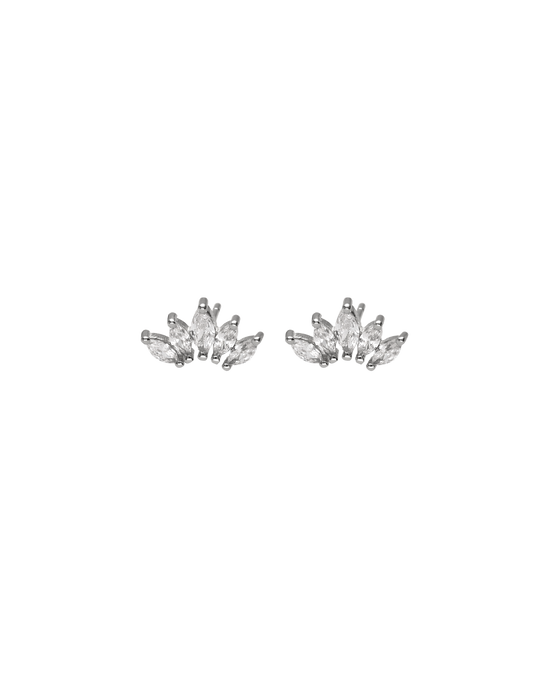 Load image into Gallery viewer, Pendientes de plata con circonitas Corona

