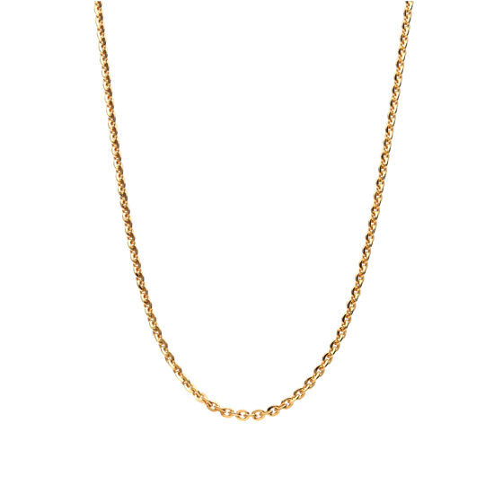 La cadena eslabón pequeño oro ha sido diseñada en Plata de Ley 925 y está también disponible con un acabado en oro 18 a 23,5 kt de alta calidad. 
