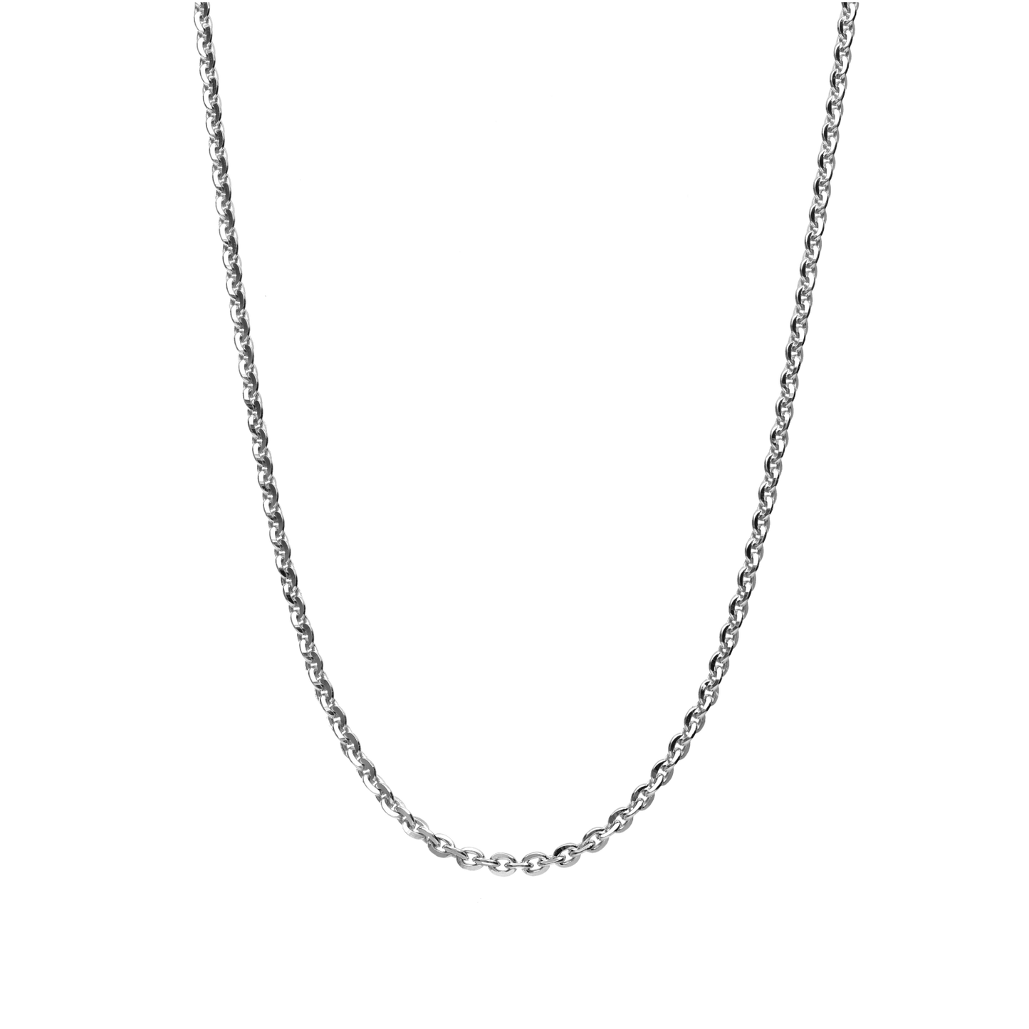 La cadena de eslabón pequeño Edén ha sido diseñada en Plata de Ley 925 y está también disponible con un acabado en oro de alta calidad. Disponible en 3 tamaños: 40, 50 y 70 centímetros. 