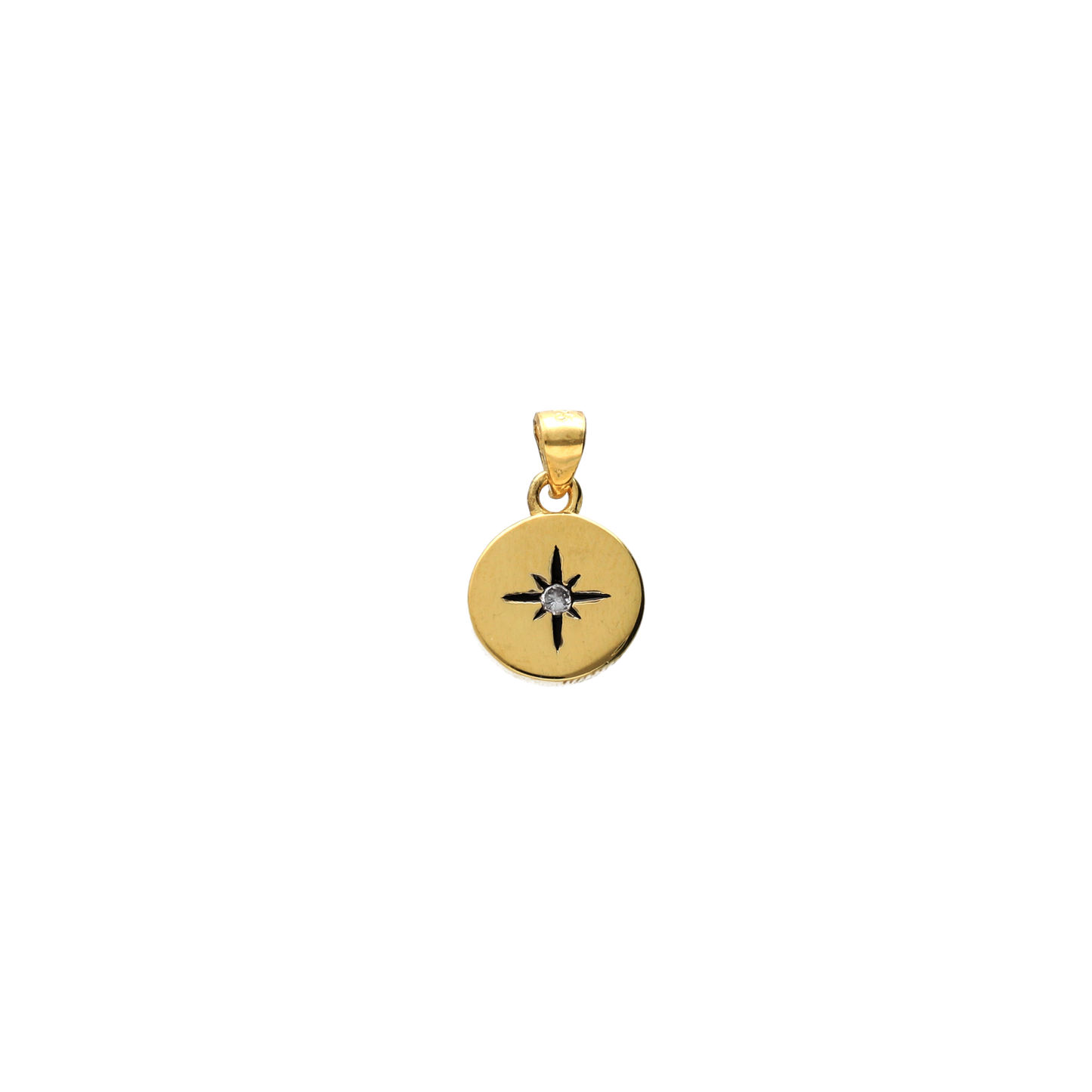Nuestro Charm de plata Polaris simboliza esta estrella guía. Este charm de plata está bañado en oro de alta calidad  con toda la garantía de calidad de Bendita Eva y tiene una circonita blanca en el centro.