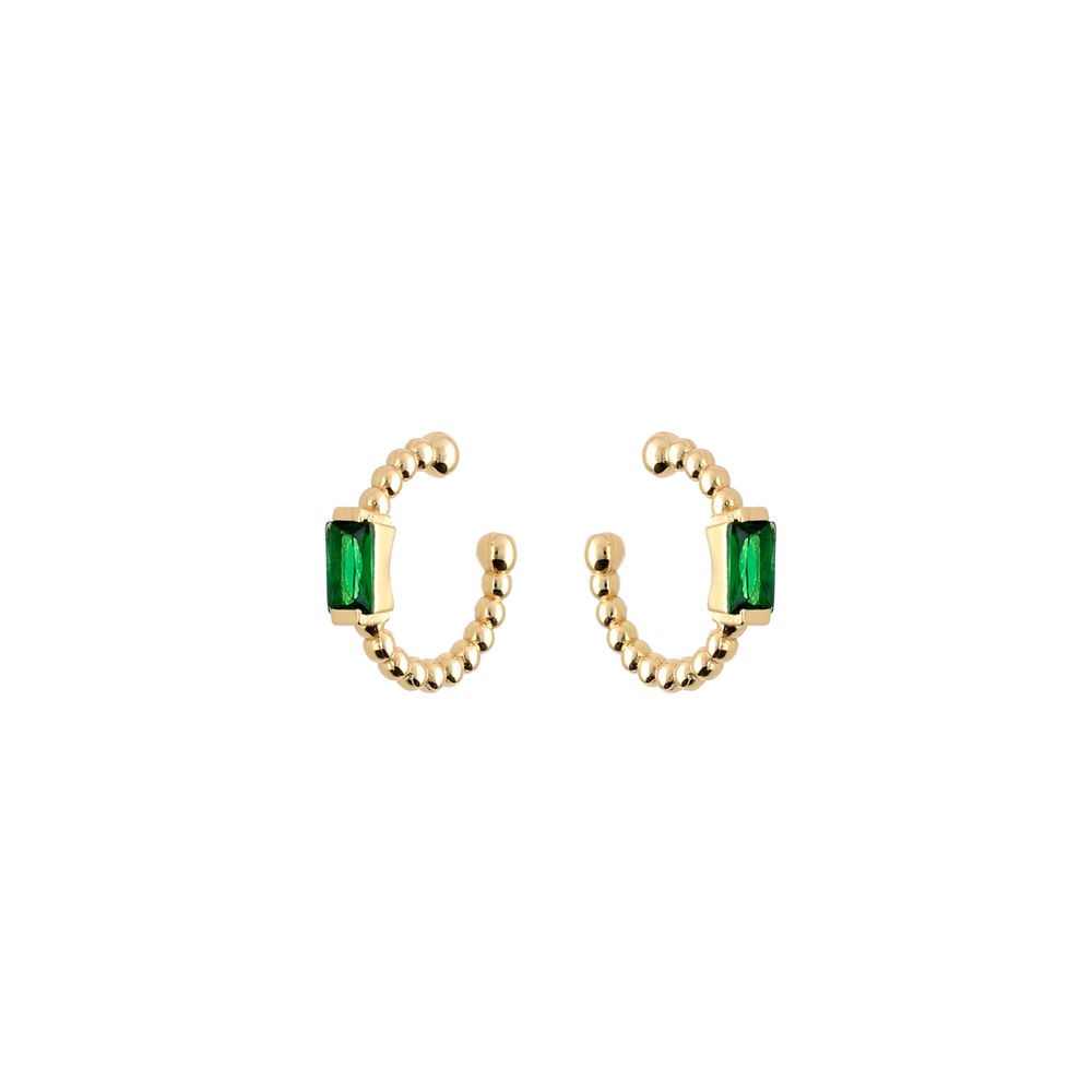 Ear cuff oro con circonita verde Zircon