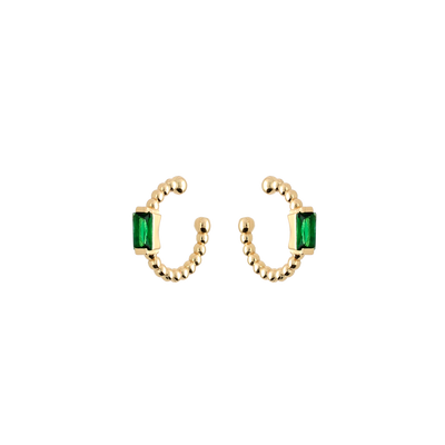 Ear cuff oro con circonita verde Zircon