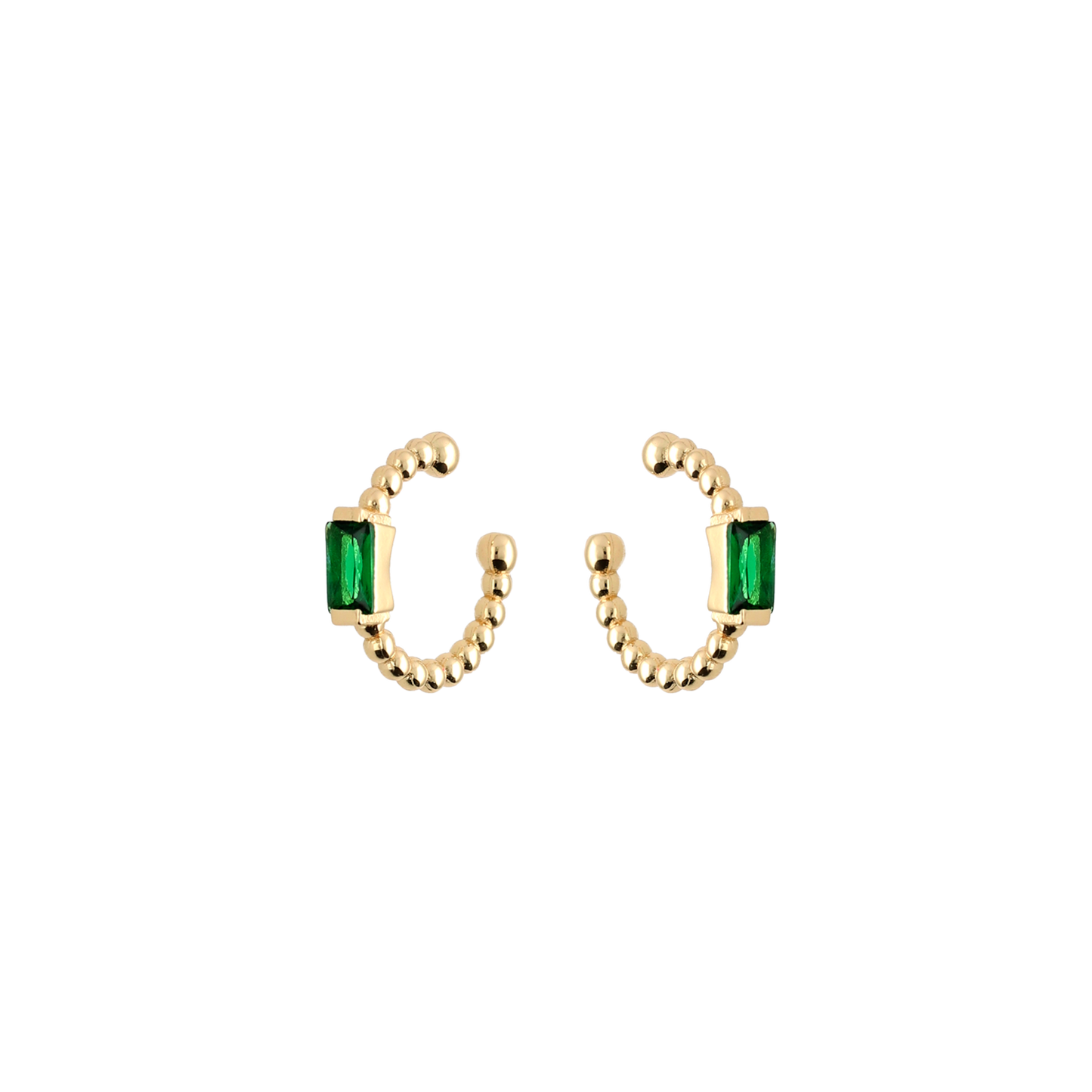 Ear cuff oro con circonita verde Zircon