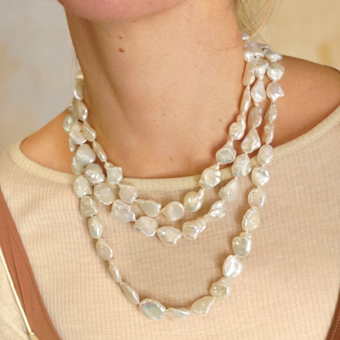 Collar de perlas Barroque plata